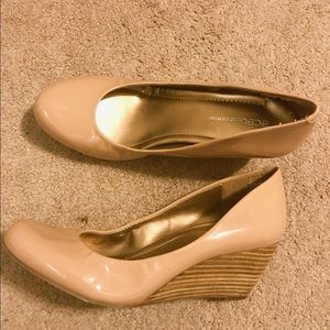 BCBG Nude Wedges